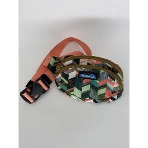 KAVU Spectator Waist Pack Belt Bag Padded Back Adjustable Straps Hike Multicolor